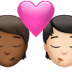 🧑🏾‍❤️‍💋‍🧑🏻 kiss: person, person, medium-dark skin tone, light skin tone display on Apple